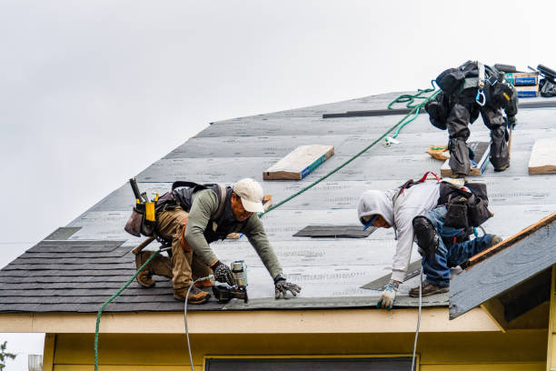 Professional Gutter Installation technician working in Elderton, PA